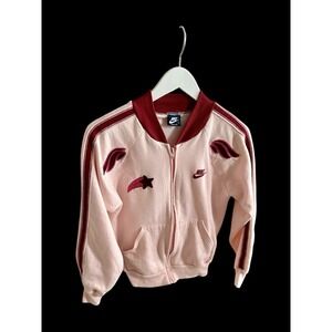 Vintage 80's Nike Blue Tag Track Jacket French Terry Chainstitched Womens Small